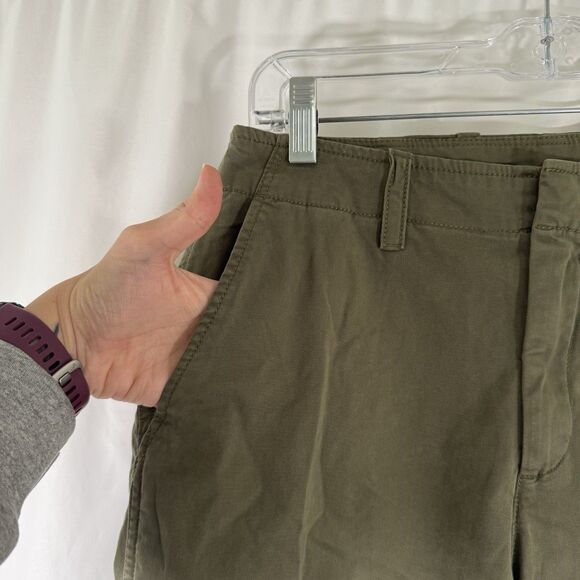 Gap Downtown Khaki Pants Women's 6 Green Mid Rise Pockets Flat Front Cotton Bl - Picture 4 of 10